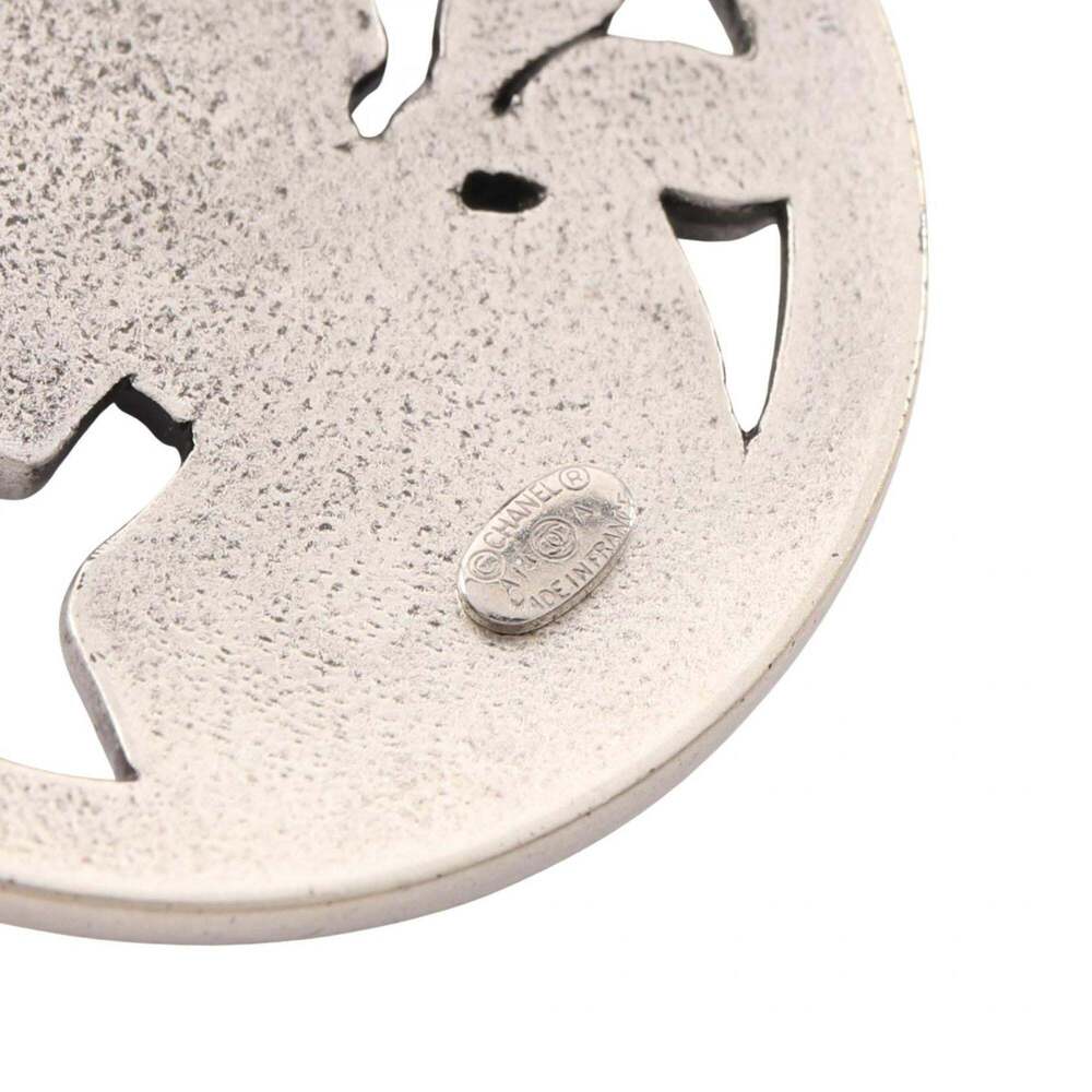 CHANEL Silver Logo Brooch - Picture 3 of 5